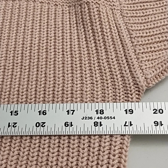 Aeropostale Pink with Metallic Cropped Boxy Sweater Open Knit Side Vent - Picture 7 of 10